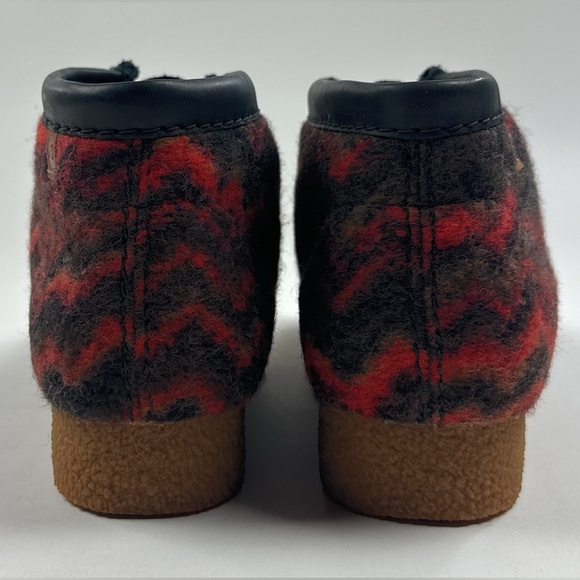 Clarks Wallabee Shacre Wool Mens Ankle Boots Shoes Aztec Black Orange 26168742 - Picture 7 of 10